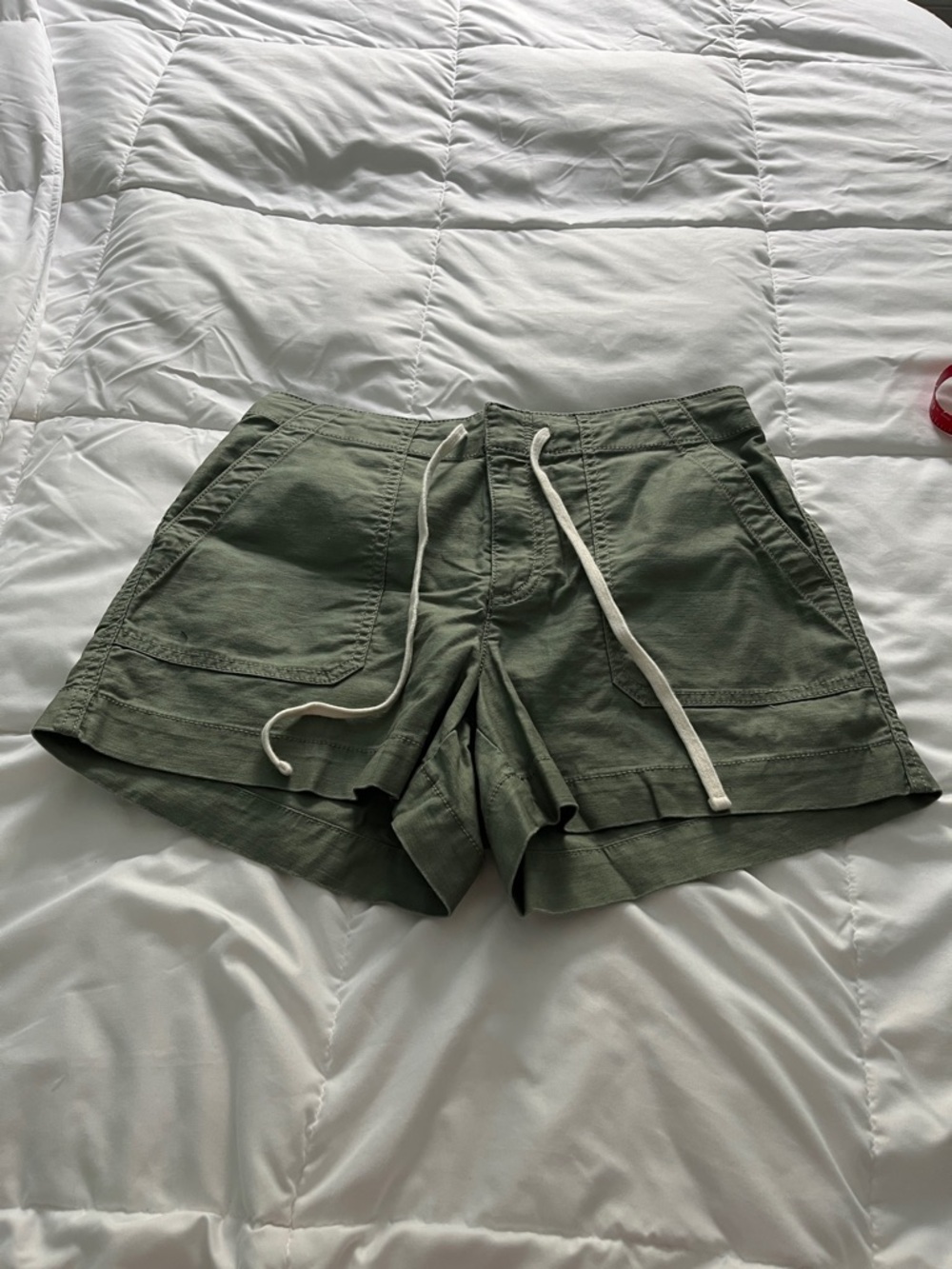 LOFT Olive Green Drawstring Utility Shorts